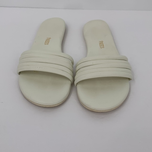 TKEES Serena flat slide sandal shoe cream ivory white straps 7 - Picture 2 of 6